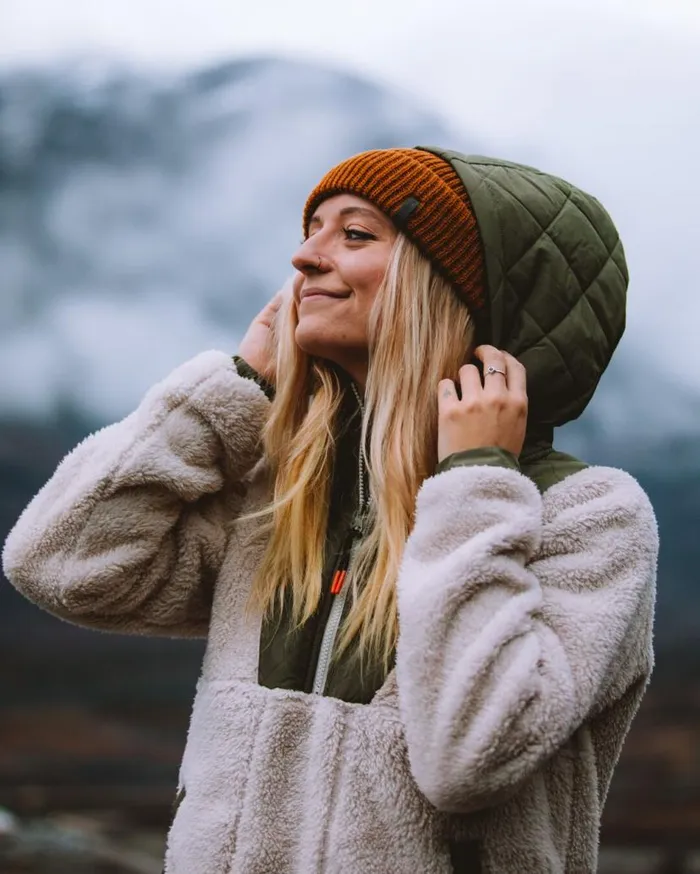 Women Tops Passenger Beaumont Recycled Sherpa Hooded Fleece Warm Ivory Warm Ivory