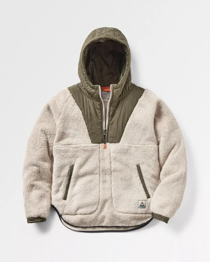 Women Tops Passenger Beaumont Recycled Sherpa Hooded Fleece Warm Ivory Warm Ivory