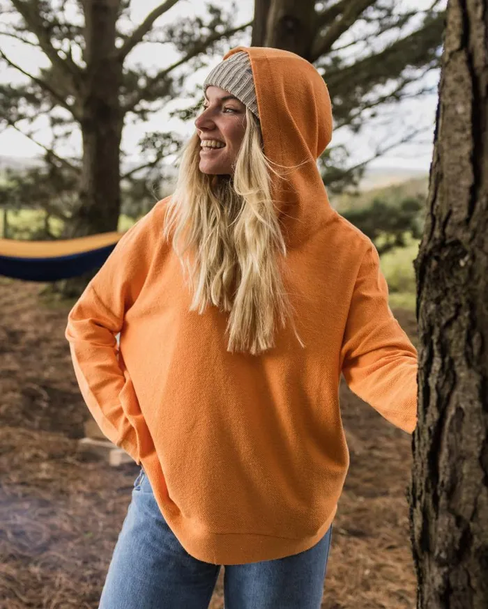Women Tops Passenger Clove Organic Cotton Textured Hoodie Apricot Apricot