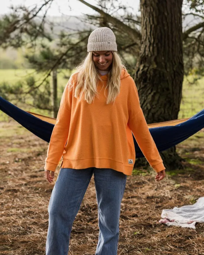 Women Tops Passenger Clove Organic Cotton Textured Hoodie Apricot Apricot