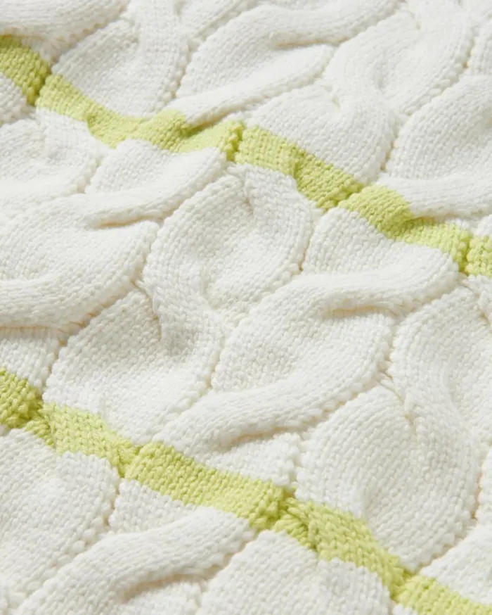 Women Tops Passenger Comfort Stripe Organic Knitted Jumper Lime Stripe Lime Stripe