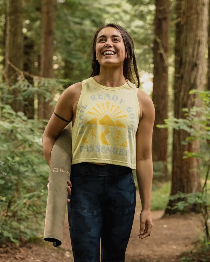 Women Tops Passenger Exhale Active Recycled Vest Hazy Yellow Hazy Yellow