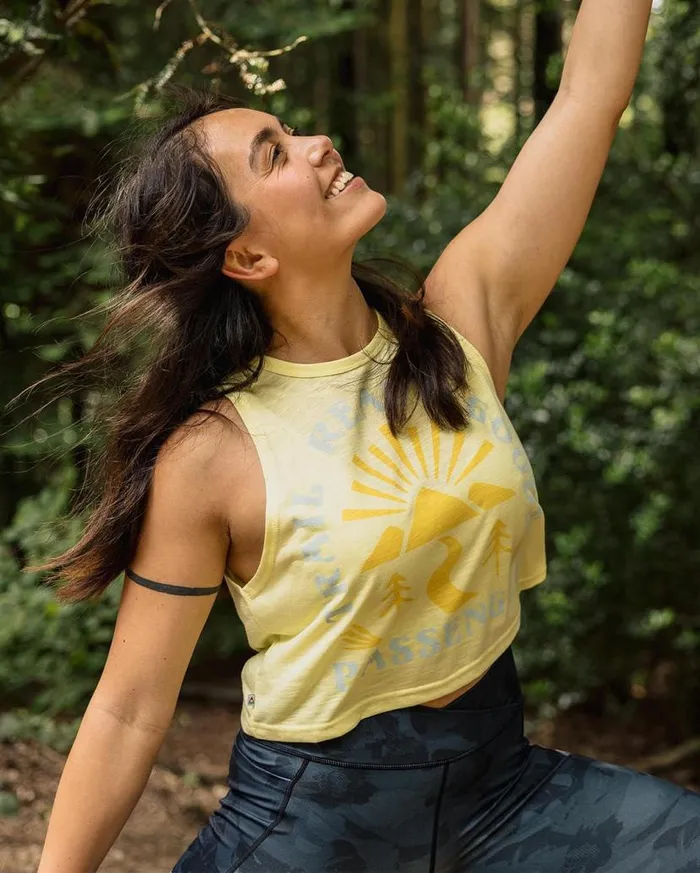 Women Tops Passenger Exhale Active Recycled Vest Hazy Yellow Hazy Yellow