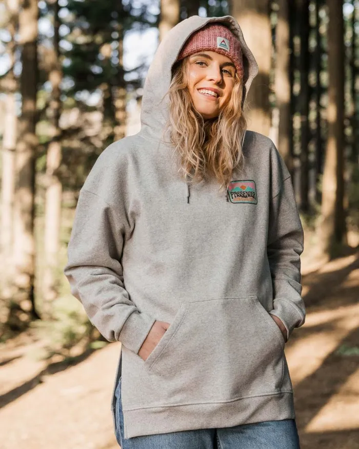 Women Tops Passenger Golden Hour Recycled Cotton Hoodie Grey Marl Grey Marl