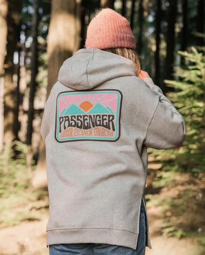 Women Tops Passenger Golden Hour Recycled Cotton Hoodie Grey Marl Grey Marl