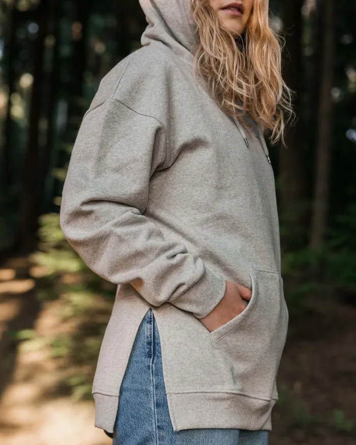 Women Tops Passenger Golden Hour Recycled Cotton Hoodie Grey Marl Grey Marl