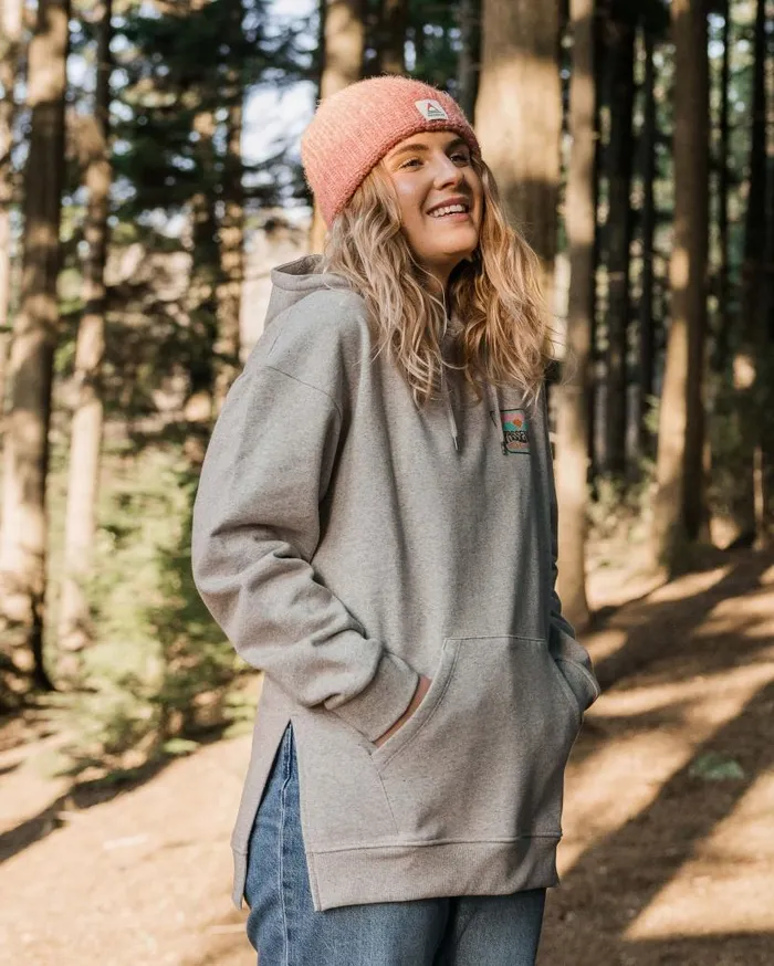 Women Tops Passenger Golden Hour Recycled Cotton Hoodie Grey Marl Grey Marl