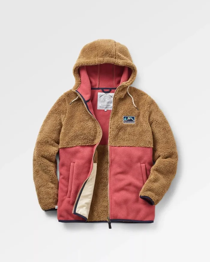 Women Tops Passenger Nestling Sherpa Hooded Fleece Biscuit Biscuit