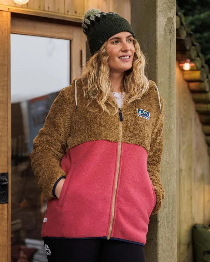 Women Tops Passenger Nestling Sherpa Hooded Fleece Biscuit Biscuit