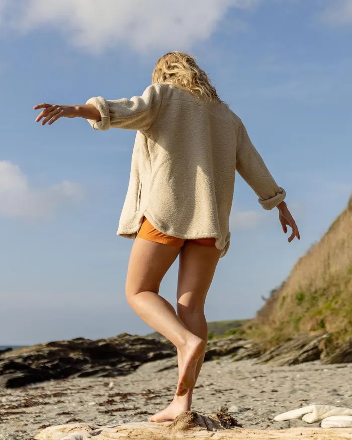 Women Tops Passenger Rappel Recycled Sherpa Oversized Shirt Oatmeal Oatmeal