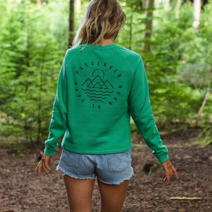 Women Tops Passenger Remote Recycled Cotton Sweatshirt Green Spruce Green Spruce