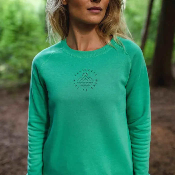 Women Tops Passenger Remote Recycled Cotton Sweatshirt Green Spruce Green Spruce