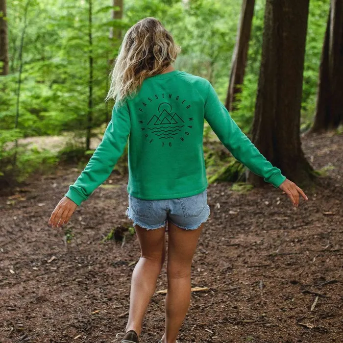 Women Tops Passenger Remote Recycled Cotton Sweatshirt Green Spruce Green Spruce