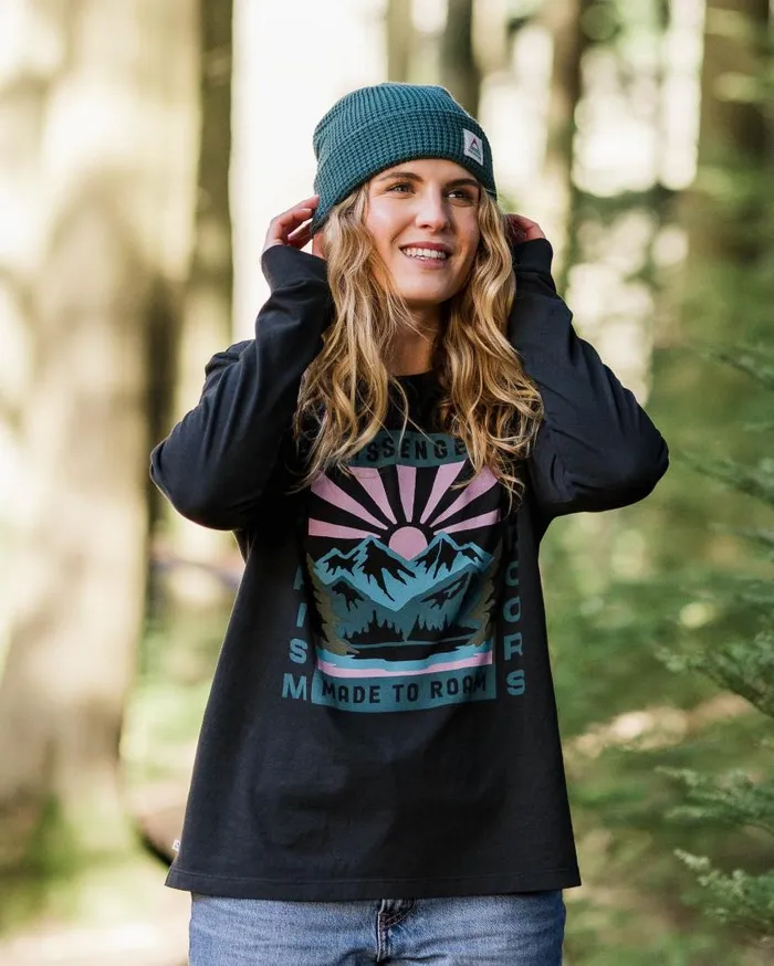 Women Tops Passenger Solitude Recycled Cotton Oversized LS TShirt Black Black