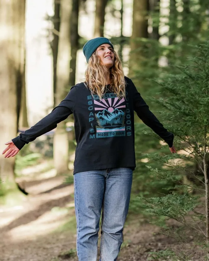 Women Tops Passenger Solitude Recycled Cotton Oversized LS TShirt Black Black
