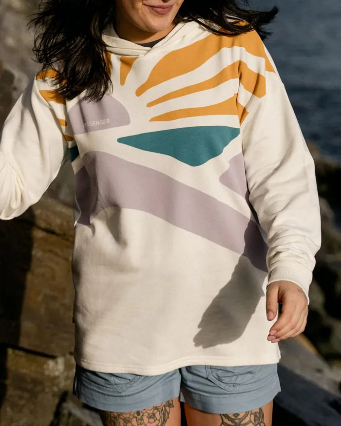 Women Tops Passenger Sunsets Organic Cotton Hoodie Marshmallow Marshmallow