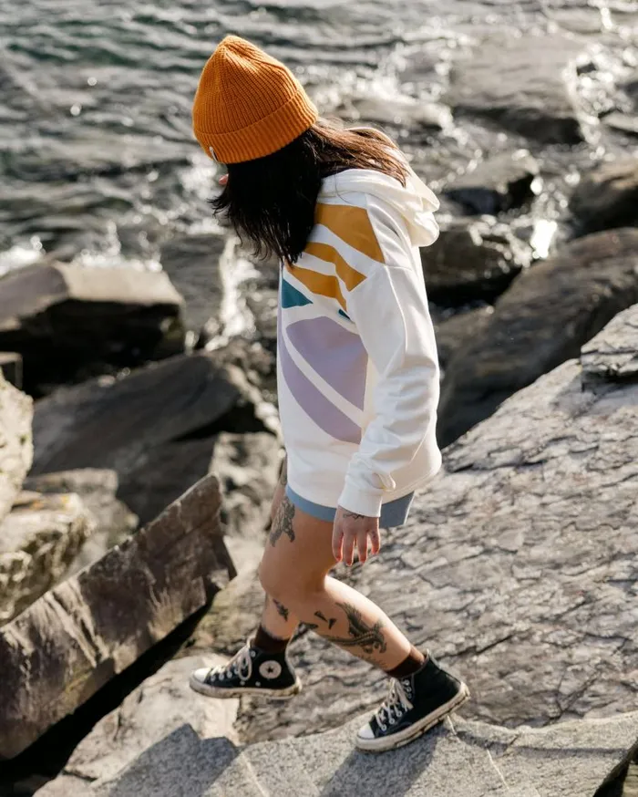 Women Tops Passenger Sunsets Organic Cotton Hoodie Marshmallow Marshmallow