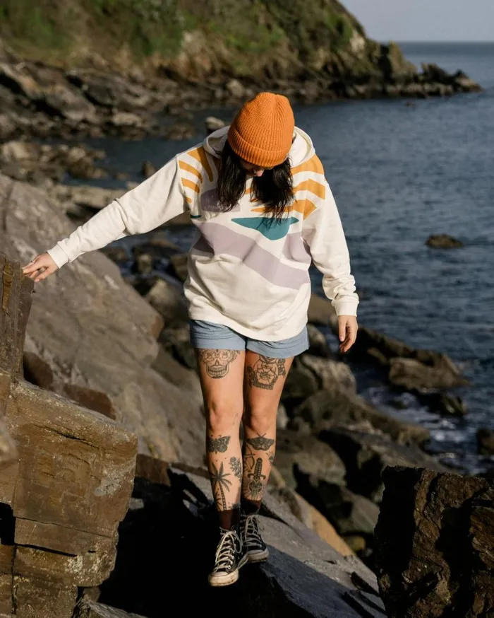 Women Tops Passenger Sunsets Organic Cotton Hoodie Marshmallow Marshmallow