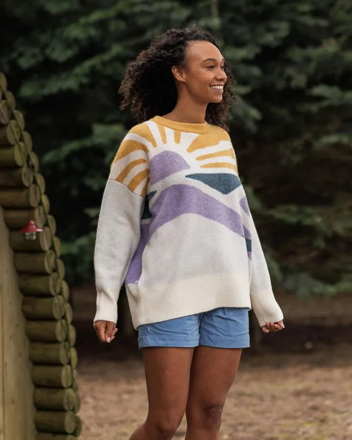 Women Tops Passenger Sunsets Recycled Oversized Knitted Jumper Marshmallow Marshmallow