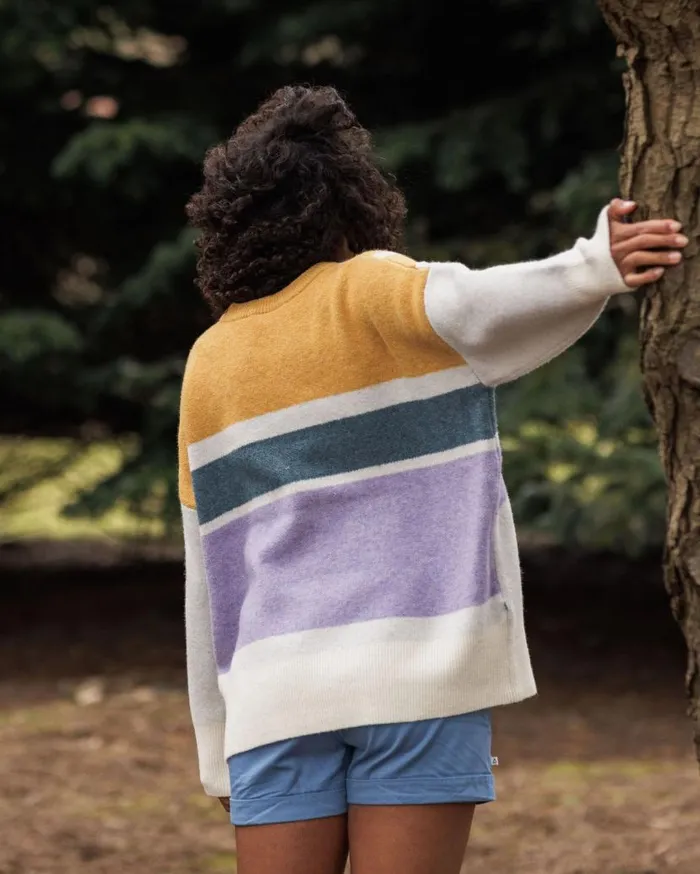 Women Tops Passenger Sunsets Recycled Oversized Knitted Jumper Marshmallow Marshmallow