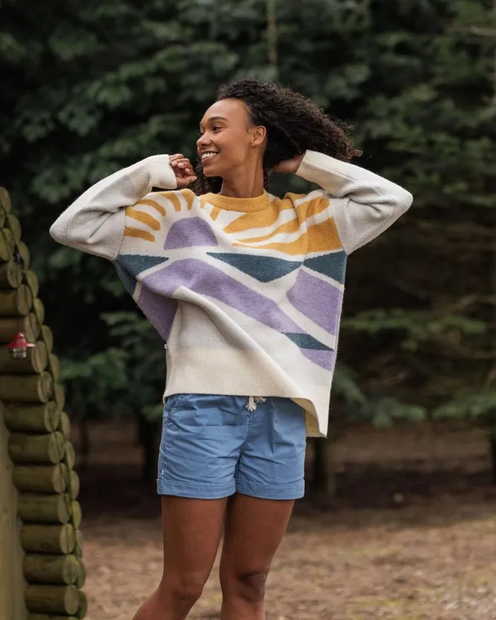 Women Tops Passenger Sunsets Recycled Oversized Knitted Jumper Marshmallow Marshmallow