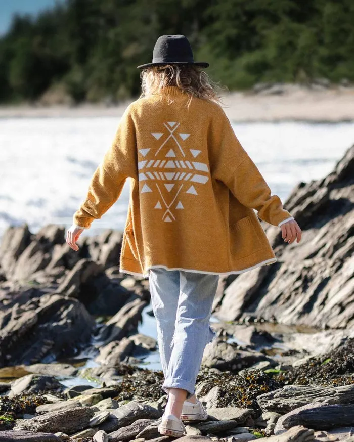 Women Tops Passenger West Coast Recycled Knitted Cardigan Sunset Yellow Marl Sunset Yellow Marl Women Tops Passenger West Coast Recycled Knitted Cardigan Sunset Yellow Marl Sunset Yellow Marl