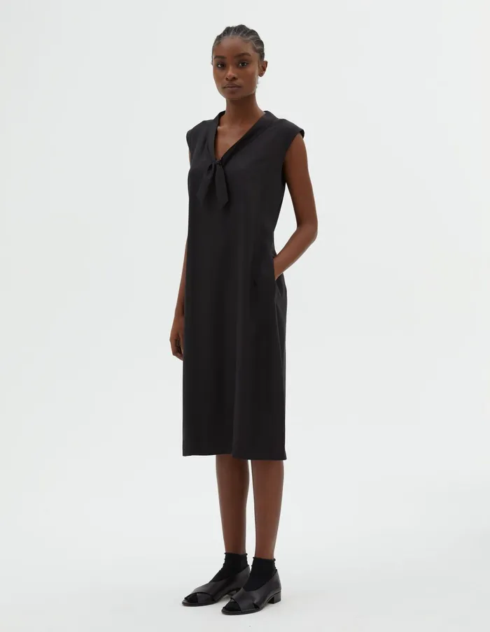 Women V Neck Dress Black Margaret Howell Dresses