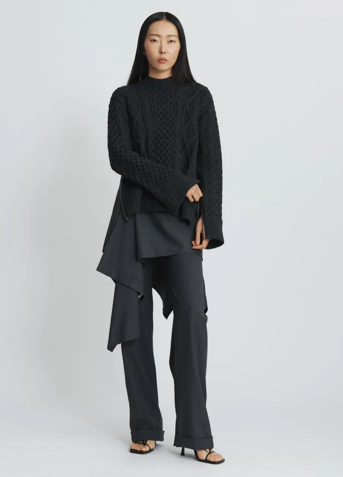 Women Zipper Oversized Sweater MONSE Knitwear