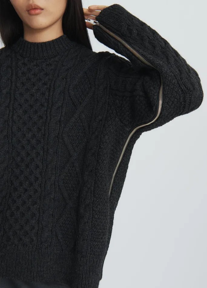 Women Zipper Oversized Sweater MONSE Knitwear