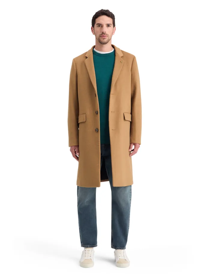 WOOL CLASSIC OVERCOAT Camel Men Scotch and Soda Jackets and Coats