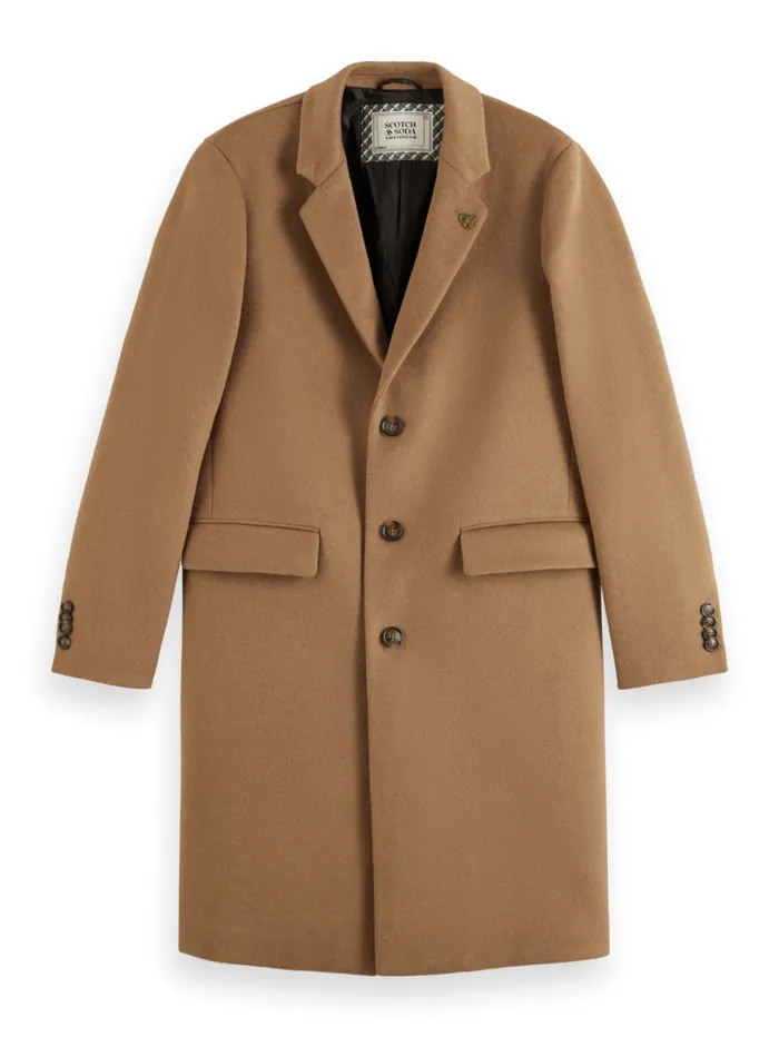 WOOL CLASSIC OVERCOAT Camel Men Scotch and Soda Jackets and Coats