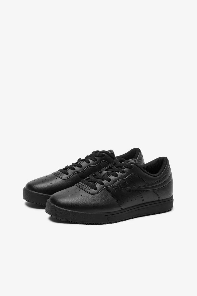 Work Shoes Women Fila Vulc 13 Low Slip Resistant Shoe 001 Black Black Black