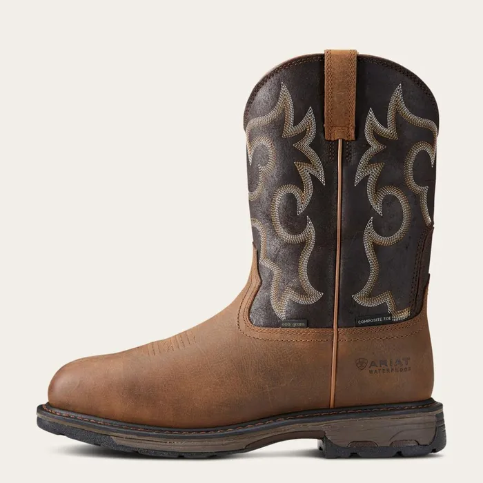 WorkHog Wide Square Toe 400g Waterproof Composite Toe Work Boot Rye Brown Men Ariat Waterproof Boots WorkHog Wide Square Toe 400g Waterproof Composite Toe Work Boot Rye Brown Men Ariat Waterproof Boots