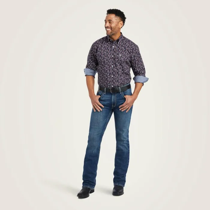 Wrinkle Free Elliott Fitted Shirt Black Men Ariat Button Down Shirts Wrinkle Free Elliott Fitted Shirt Black Men Ariat Button Down Shirts