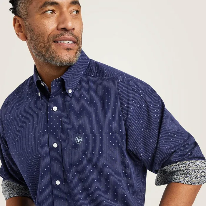 Wrinkle Free Izik Classic Fit Shirt Midnight Sail Men Ariat Button Down Shirts Wrinkle Free Izik Classic Fit Shirt Midnight Sail Men Ariat Button Down Shirts