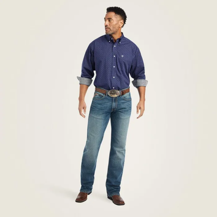 Wrinkle Free Izik Classic Fit Shirt Midnight Sail Men Ariat Button Down Shirts Wrinkle Free Izik Classic Fit Shirt Midnight Sail Men Ariat Button Down Shirts