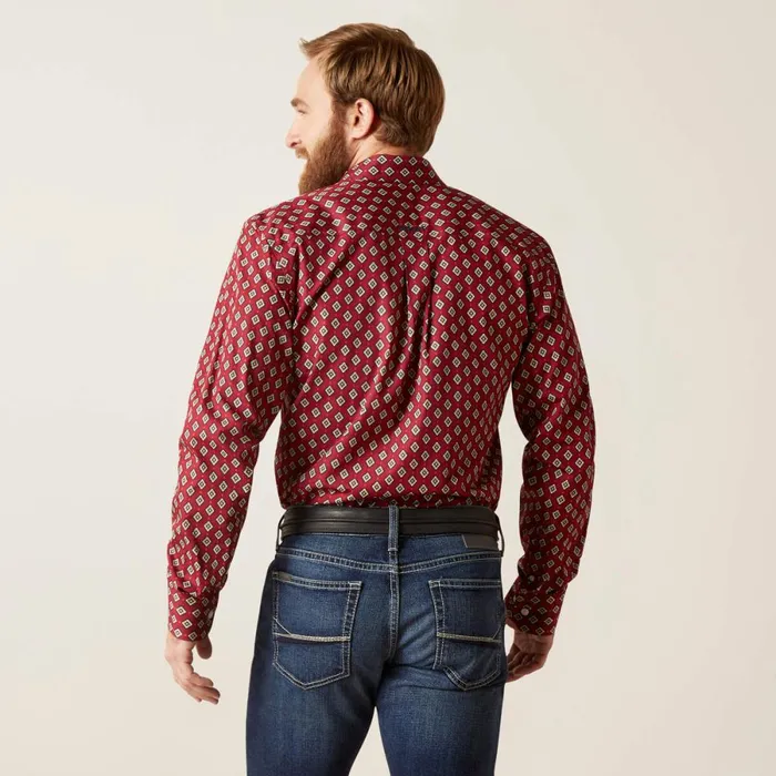 Wrinkle Free Kyler Fitted Shirt Biking Red Men Ariat Button Down Shirts Wrinkle Free Kyler Fitted Shirt Biking Red Men Ariat Button Down Shirts