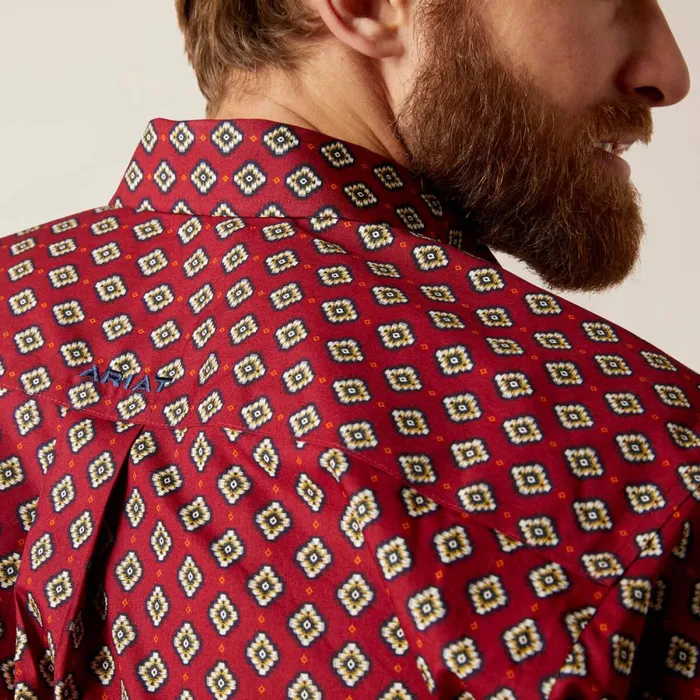 Wrinkle Free Kyler Fitted Shirt Biking Red Men Ariat Button Down Shirts Wrinkle Free Kyler Fitted Shirt Biking Red Men Ariat Button Down Shirts