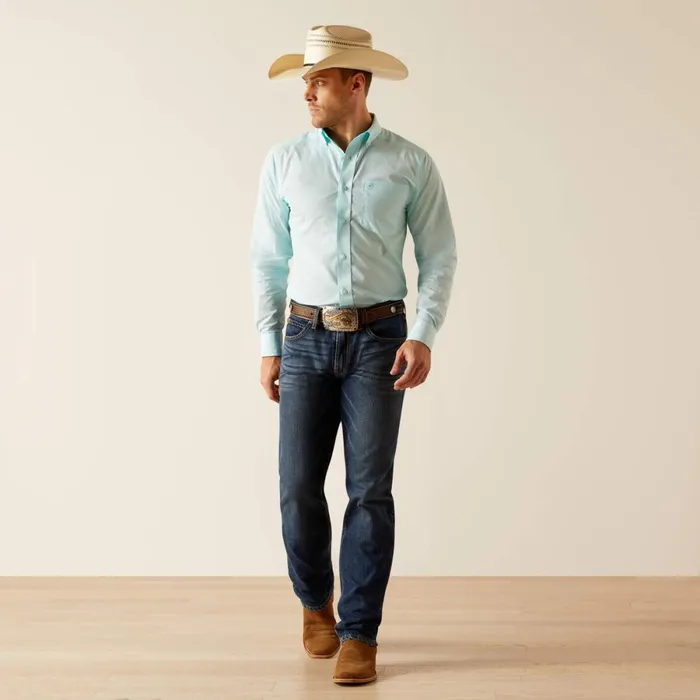 Wrinkle Free Shepard Fitted Shirt Blue Radiance Men Ariat Button Down Shirts Wrinkle Free Shepard Fitted Shirt Blue Radiance Men Ariat Button Down Shirts