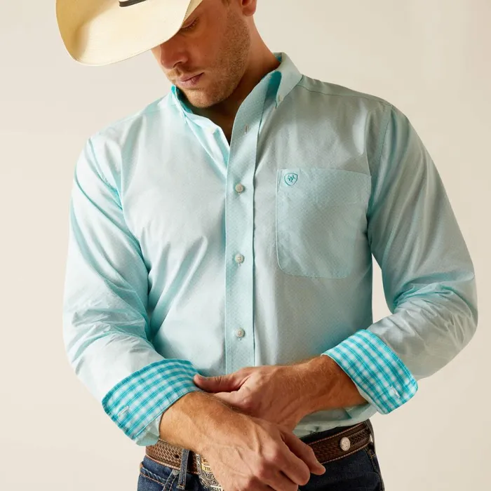 Wrinkle Free Shepard Fitted Shirt Blue Radiance Men Ariat Button Down Shirts Wrinkle Free Shepard Fitted Shirt Blue Radiance Men Ariat Button Down Shirts