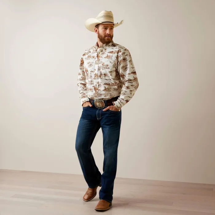 Wrinkle Resist Paniolo Western Aloha Stretch Classic Fit Shirt Sand Men Ariat Button Down Shirts Wrinkle Resist Paniolo Western Aloha Stretch Classic Fit Shirt Sand Men Ariat Button Down Shirts