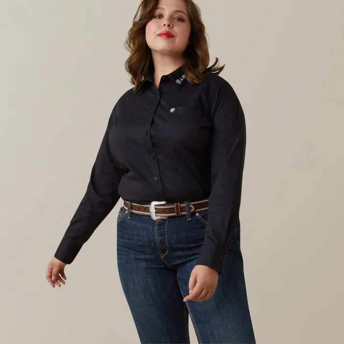 Wrinkle Resist Team Kirby Stretch Shirt Black W Mexico Flag Emb Women Ariat TShirts and Tops Wrinkle Resist Team Kirby Stretch Shirt Black W Mexico Flag Emb Women Ariat TShirts and Tops