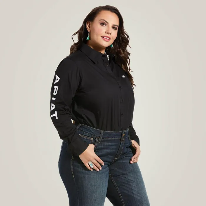 Wrinkle Resist Team Kirby Stretch Shirt Black Women Ariat TShirts and Tops Wrinkle Resist Team Kirby Stretch Shirt Black Women Ariat TShirts and Tops
