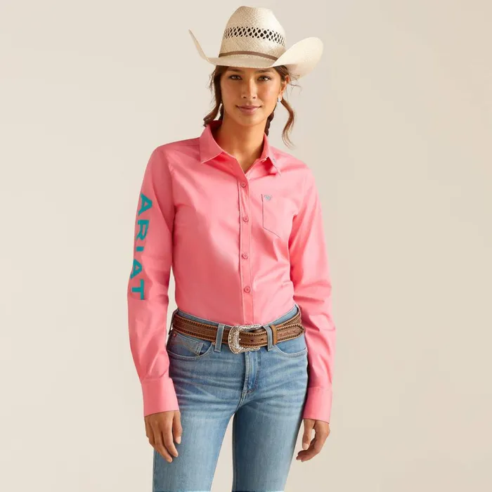 Wrinkle Resist Team Kirby Stretch Shirt Camellia Rose Women Ariat TShirts and Tops