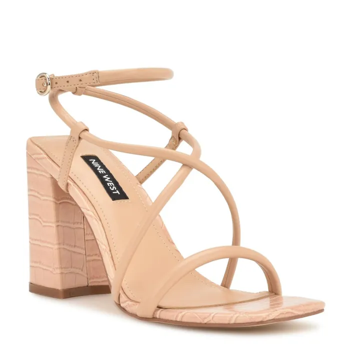 Yeera Strappy Heeled Sandals Warm Blush Women Nine West Heeled Yeera Strappy Heeled Sandals Warm Blush Women Nine West Heeled