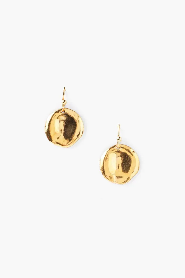 Yellow Gold Coin Drop Earrings Women Chan Luu Earrings