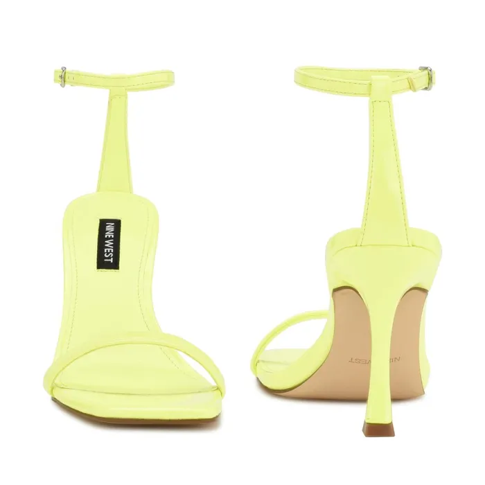 Yess Ankle Strap Sandals Neon Lime Patent Women Nine West High Heels Yess Ankle Strap Sandals Neon Lime Patent Women Nine West High Heels