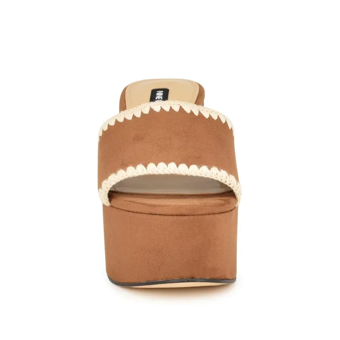Yickie Platform Slide Sandals Brown Women Nine West Mid Heels Yickie Platform Slide Sandals Brown Women Nine West Mid Heels
