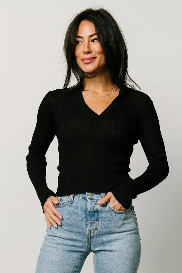 Zia Knit Top Black Women Baltic Born Blouses Shirts