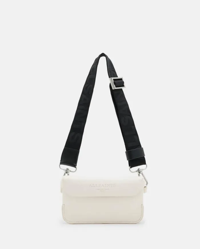 Zoe Adjustable Leather Crossbody Bag Desert White Women AllSaints Accessories